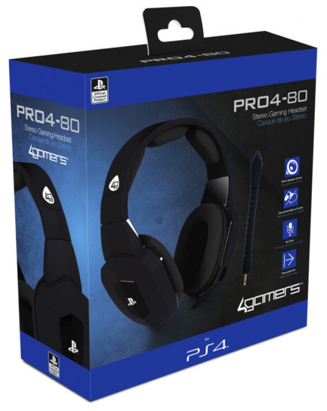 AUSCULTADORES GAMING Oficiais 4GAMERS PRO4-80 Pretos PS4