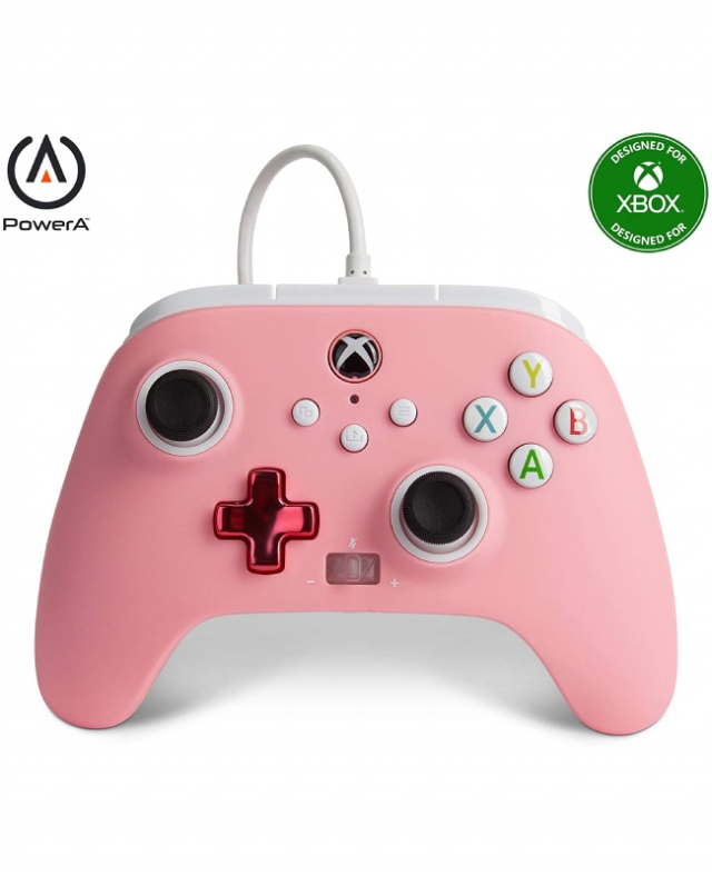 Comando PowerA Com Fios Rosa Xbox One | Xbox Series | PC