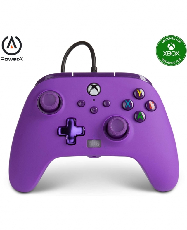 Comando PowerA Com Fios Roxo Royal Xbox One | Series X | PC