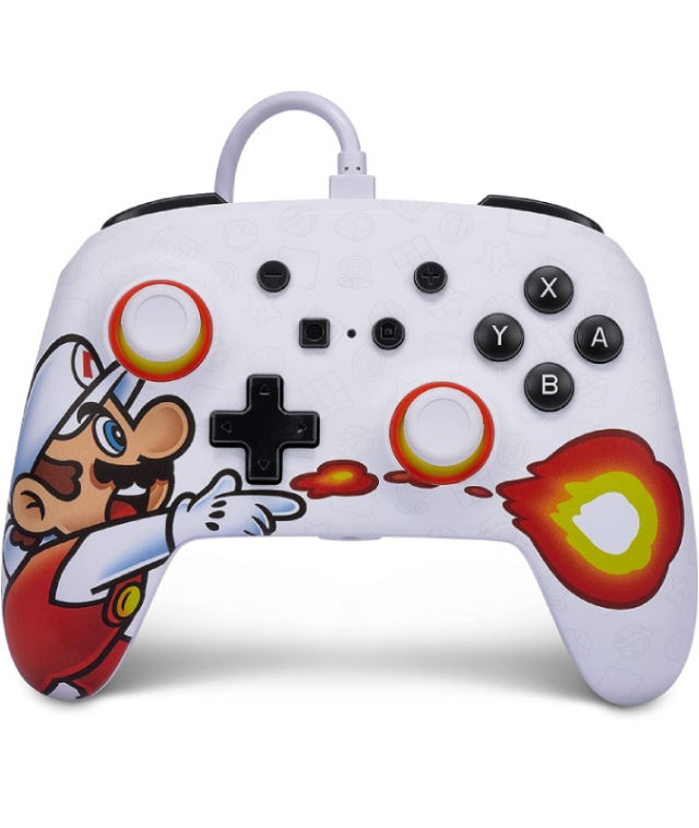 Comando Oficial PowerA Fireball Mario Com Fios Switch